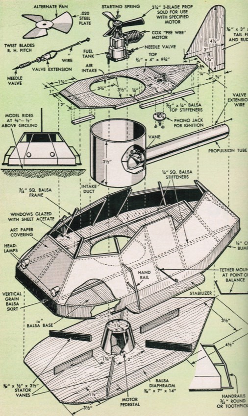 Exploded vintage schematic diagram